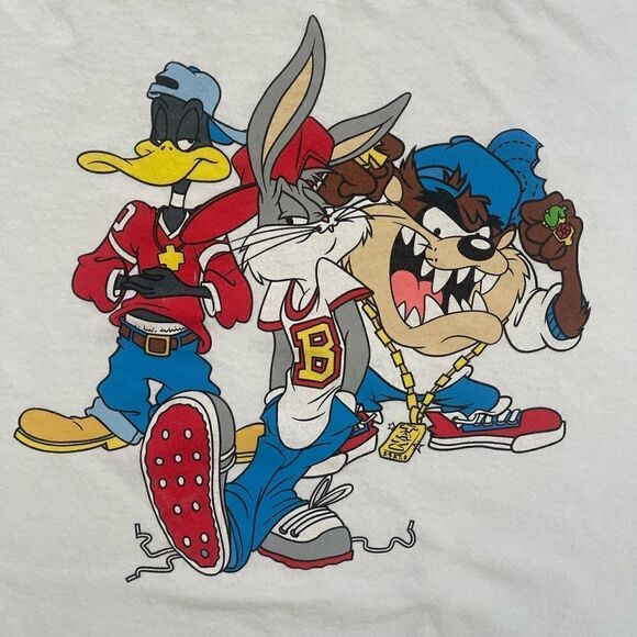 Vintage Looney Tunes Graphic Long Sleeve White Shirt - Picture 3 of 9